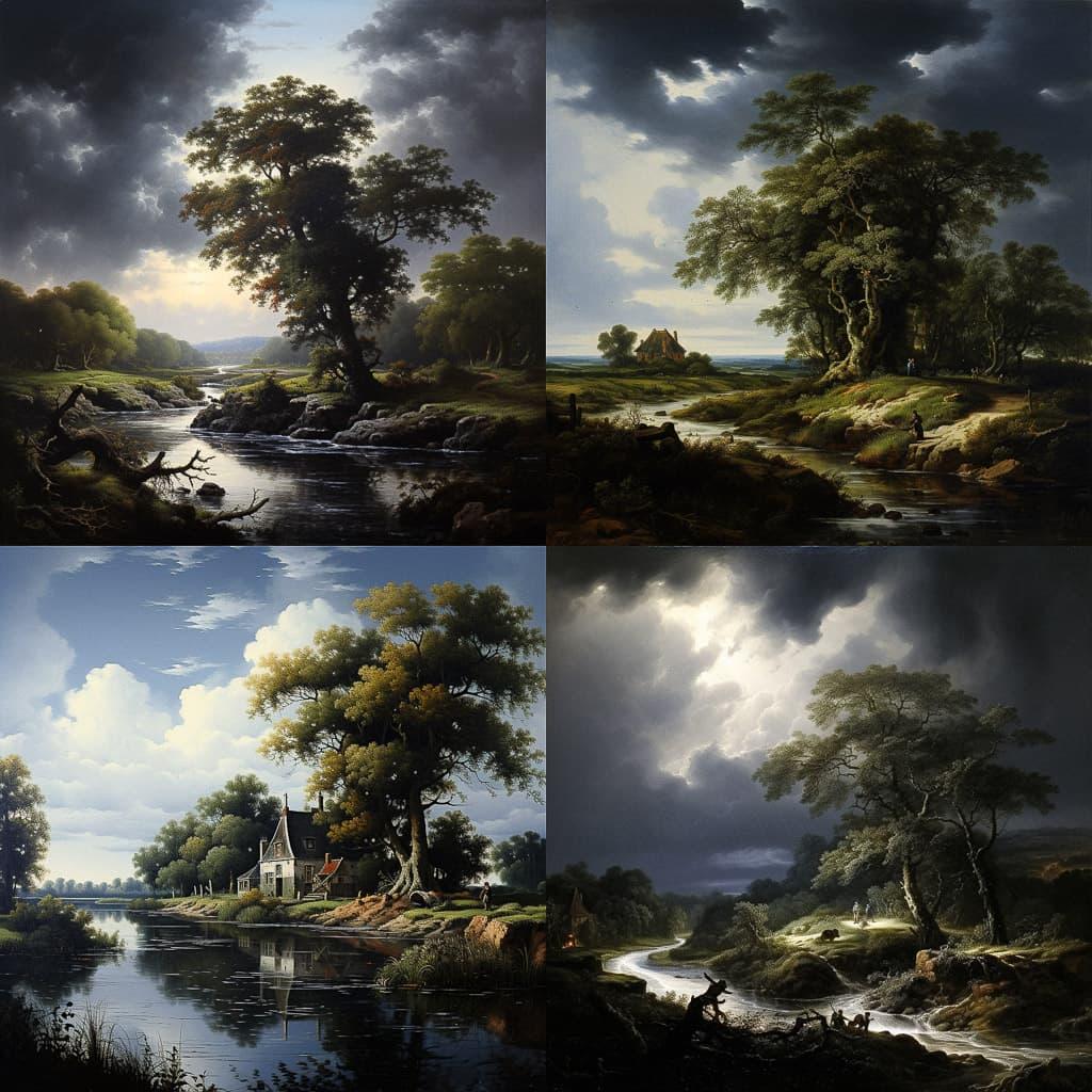 Salomon van Ruysdael style, Midjourney V5.2, render 1 of 4
