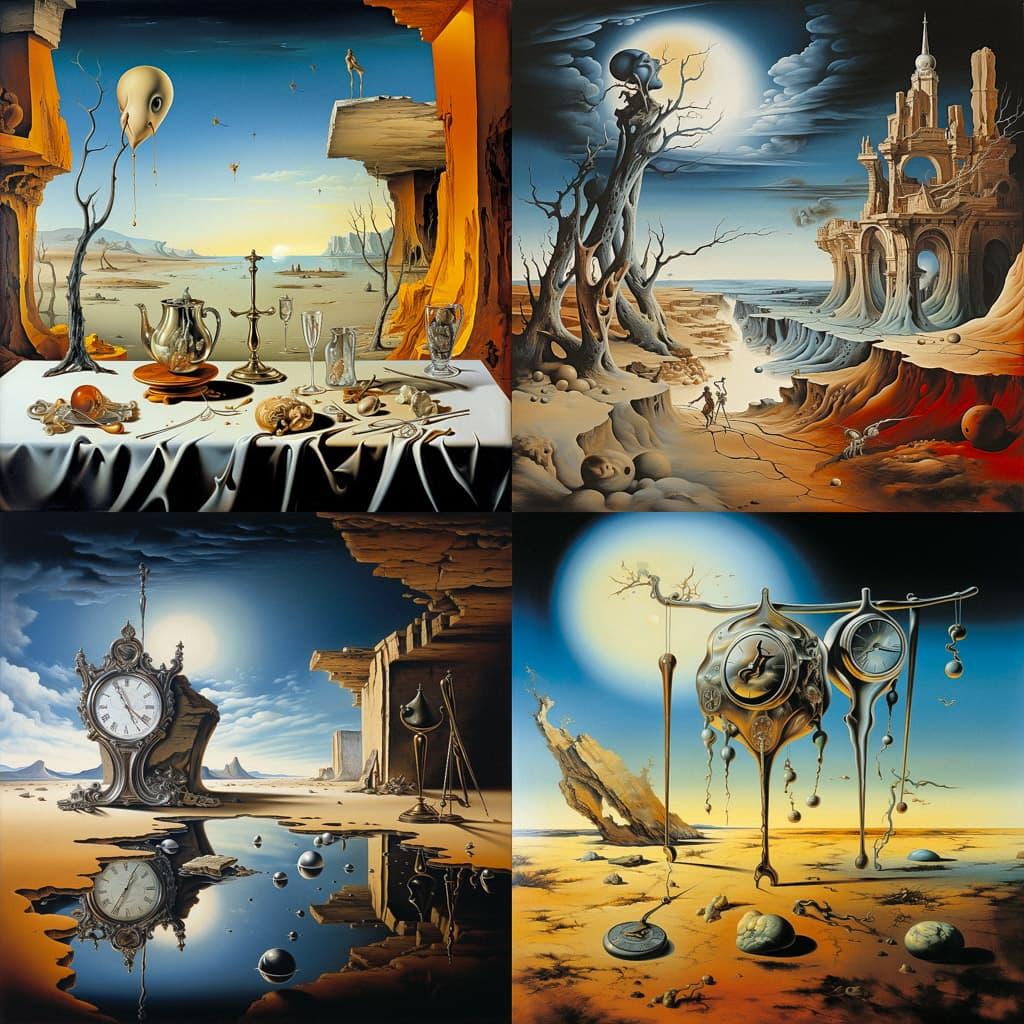 Salvador Dali style, Midjourney V5.2, render 1 of 4