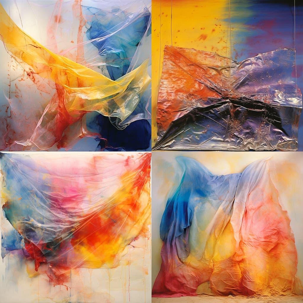 Sam Gilliam style, Midjourney V5.2, render 1 of 4