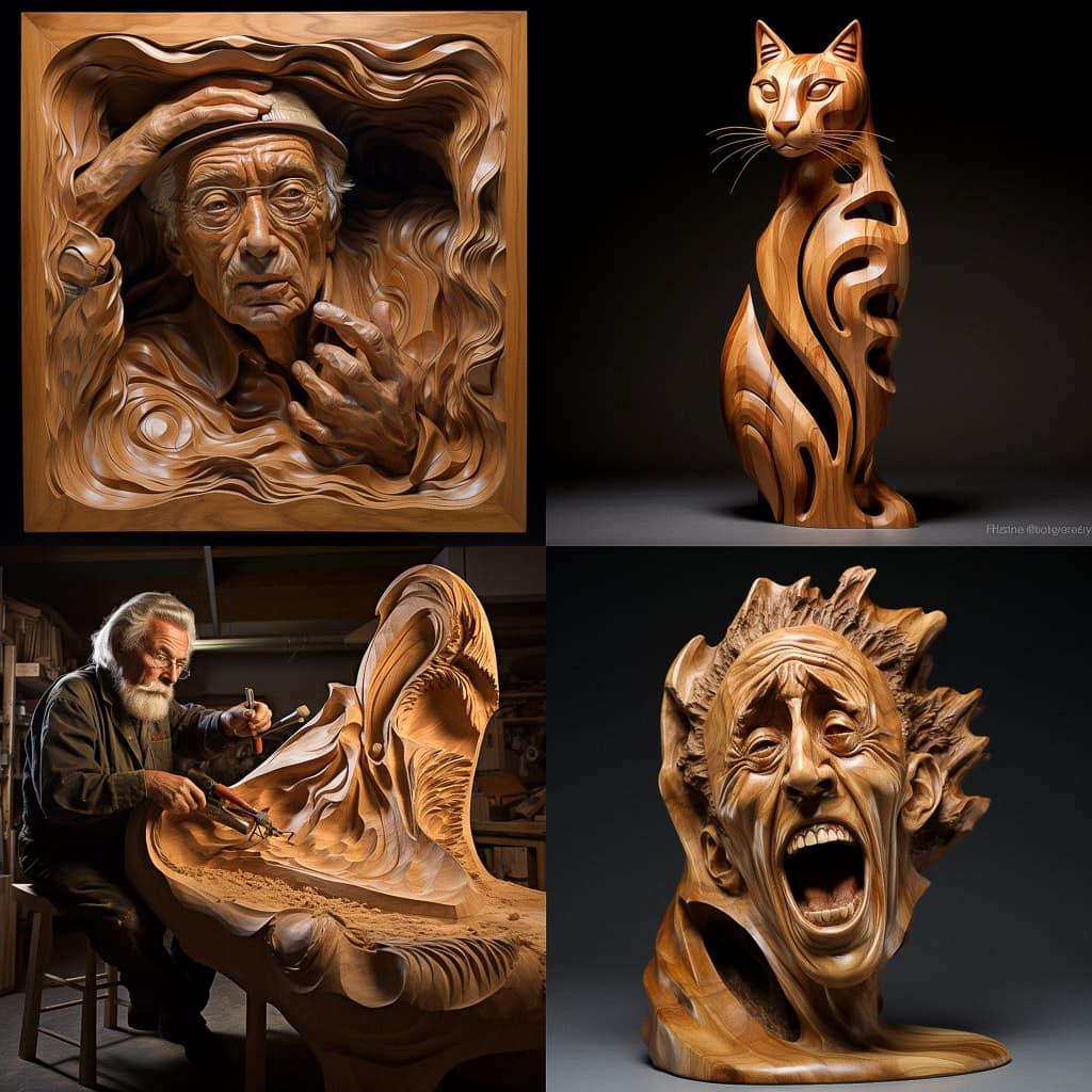 Sam Maloof style, Midjourney V5.2, render 1 of 4