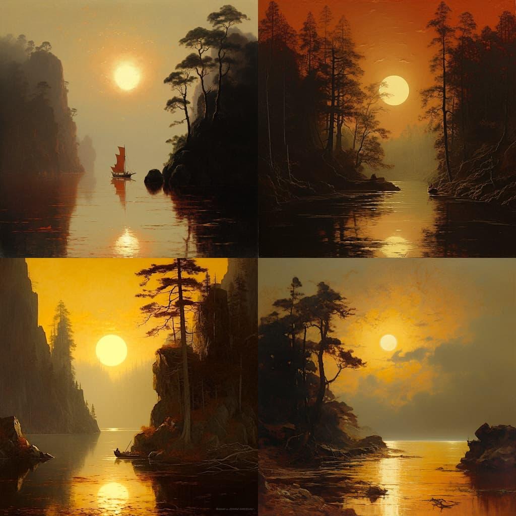 Sanford Robinson Gifford style, Midjourney V5.2, render 1 of 4