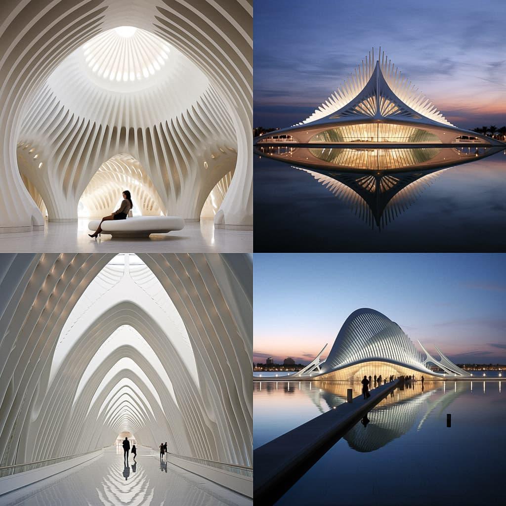 Santiago Calatrava style, Midjourney V5.2, render 1 of 4