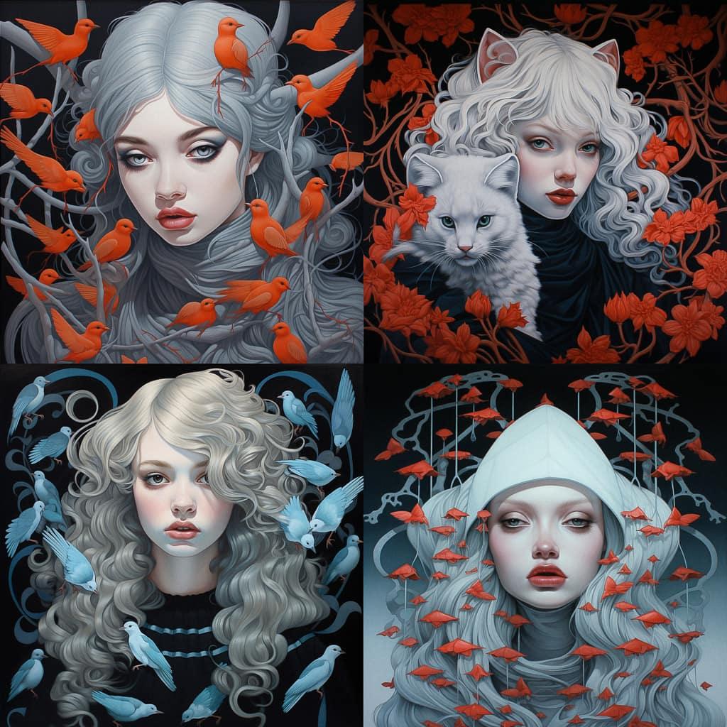 Sarah Joncas style, Midjourney V5.2, render 1 of 4