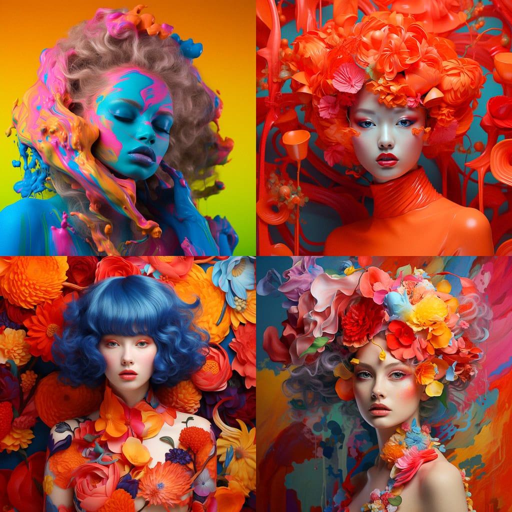 Saturated colors style, Midjourney V5.2, render 1 of 4