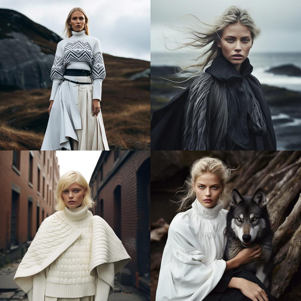Scandi chic fashion style, Midjourney V5.2, render 1 of 4