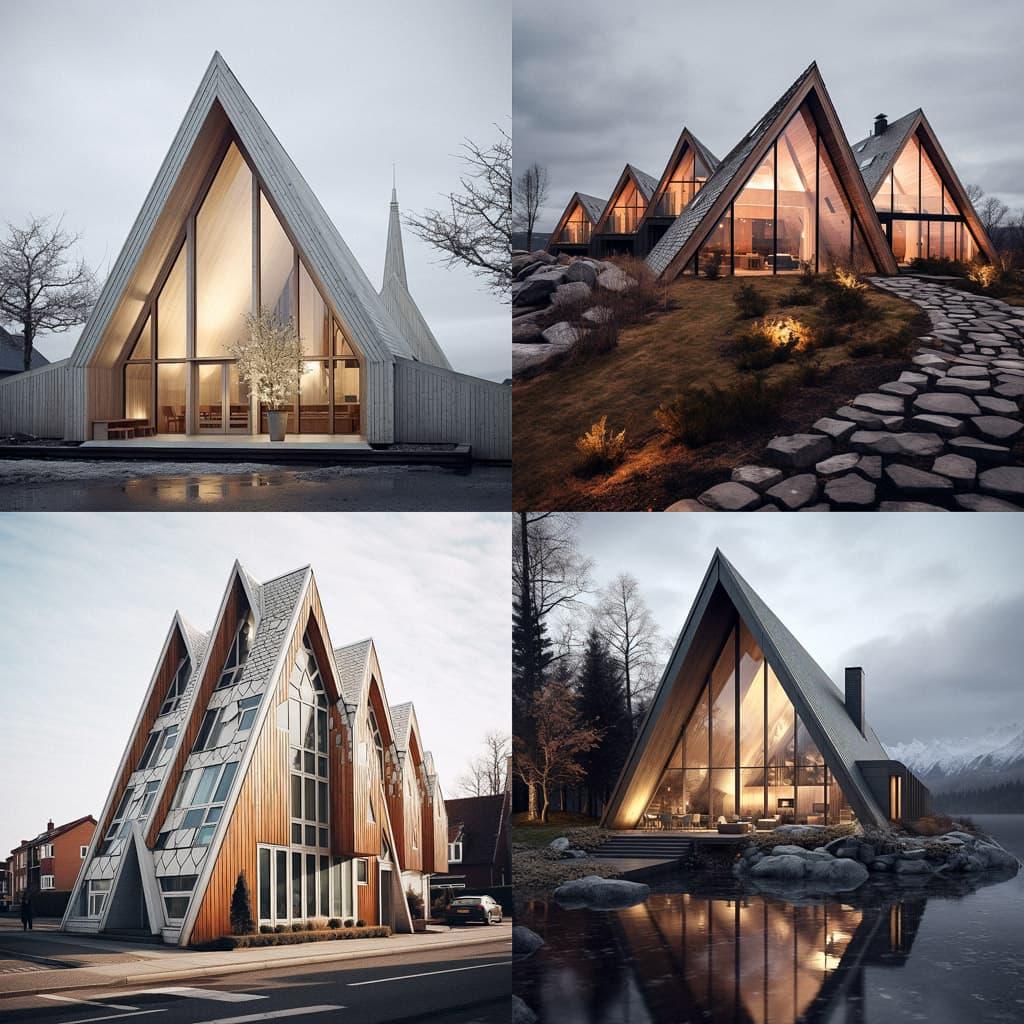 Scandinavian architecture style, Midjourney V5.2, render 1 of 4