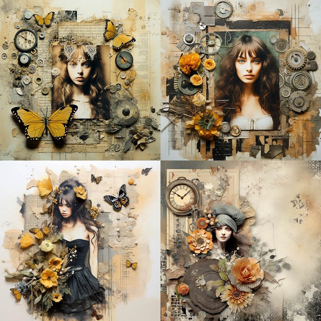 Scrapbooking style, Midjourney V5.2, render 1 of 4