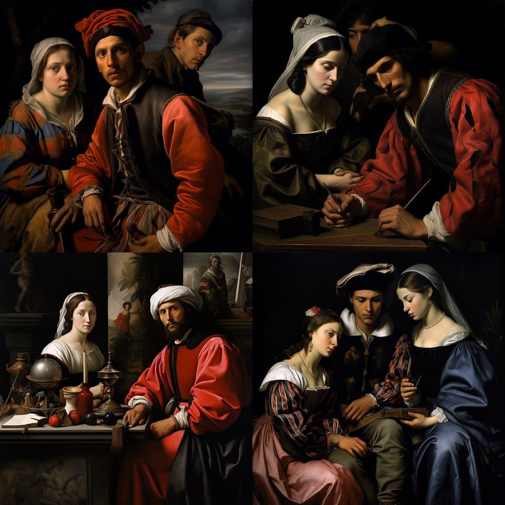 Sebastiano del Piombo style, Midjourney V5.2, render 1 of 4
