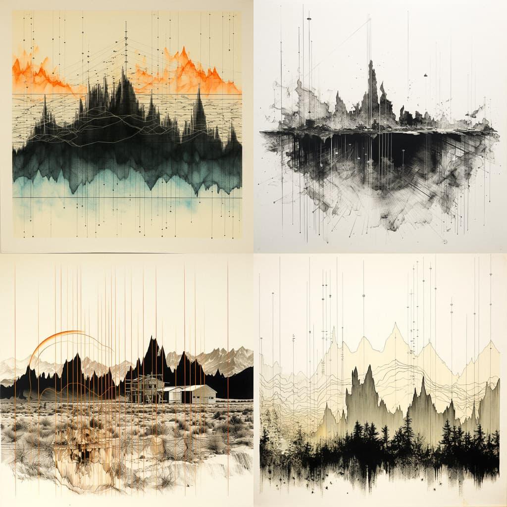 Seismogram style, Midjourney V5.2, render 1 of 4