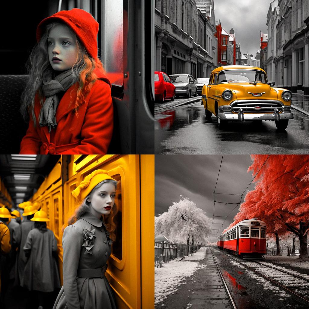 Selective Colouring style, Midjourney V5.2, render 1 of 4