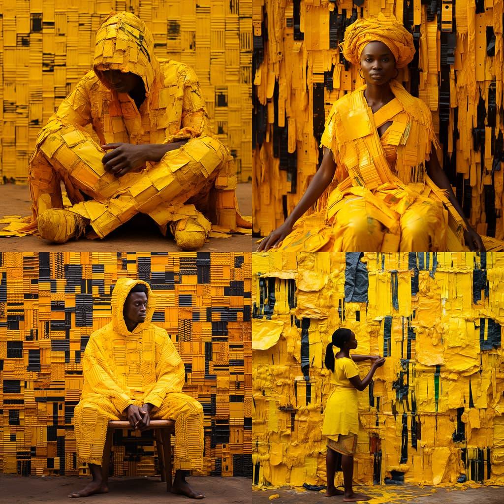 Serge Attukwei Clottey style, Midjourney V5.2, render 1 of 4