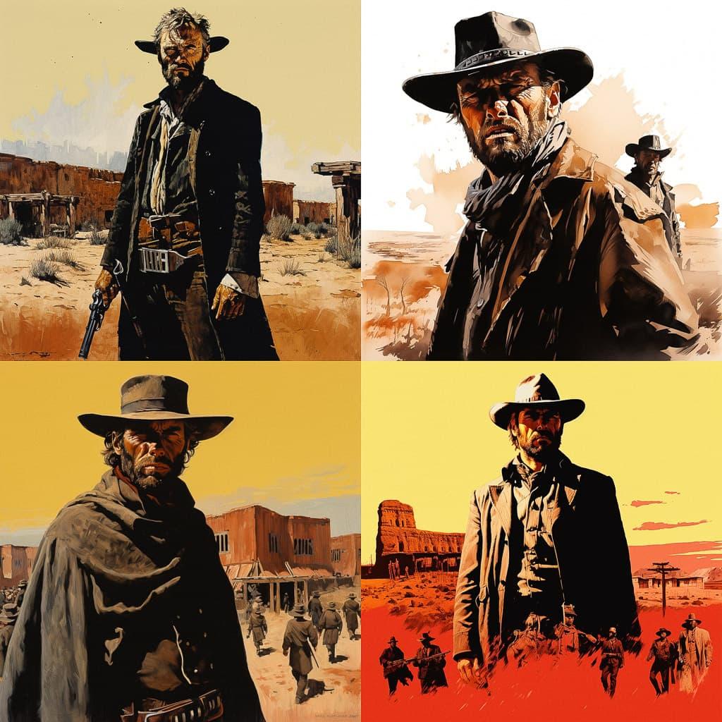 Sergio Leone style, Midjourney V5.2, render 1 of 4