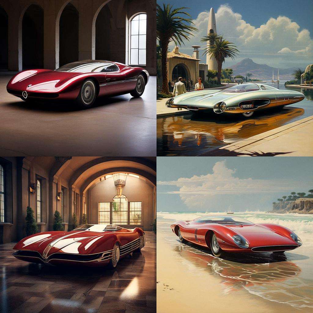 Sergio Pininfarina style, Midjourney V5.2, render 1 of 4