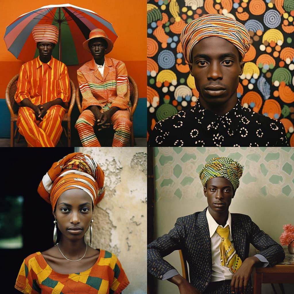 Seydou Keita style, Midjourney V5.2, render 1 of 4