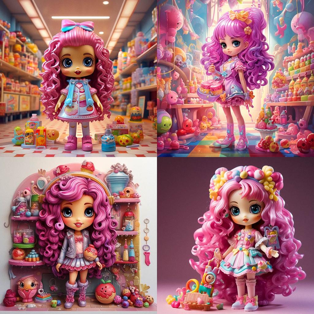 Shopkins Shoppies style, Midjourney V5.2, render 1 of 4