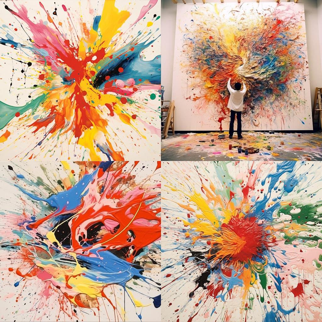 Shozo Shimamoto style, Midjourney V5.2, render 1 of 4