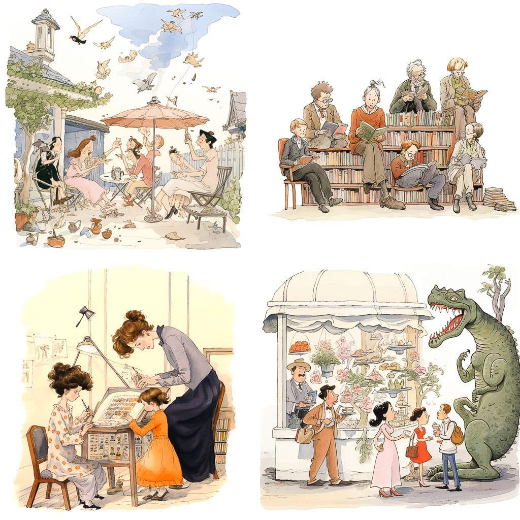 Signe Wilkinson style, Midjourney V5.2, render 1 of 4