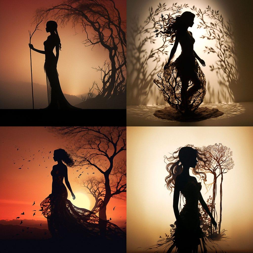 Silhouette style, Midjourney V5.2, render 1 of 4