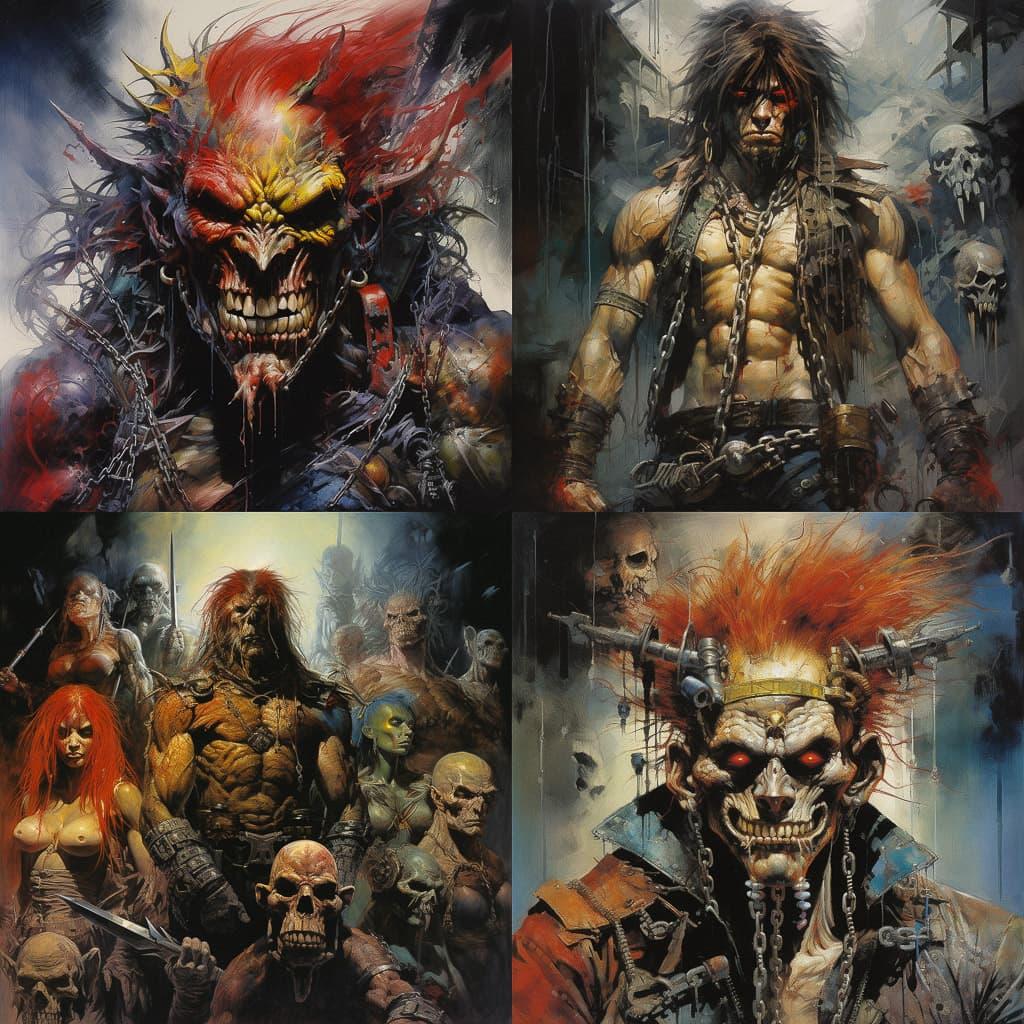 Simon Bisley style, Midjourney V5.2, render 1 of 4