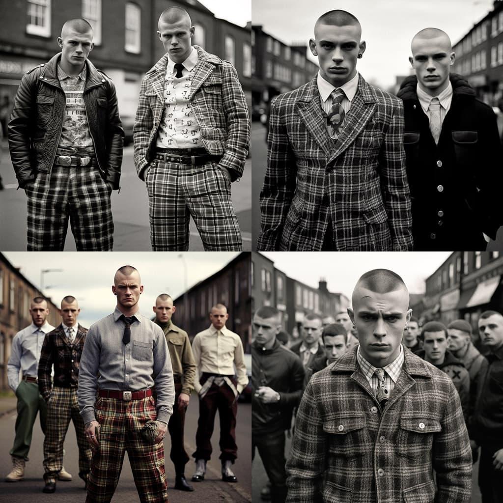 Skinhead fashion style, Midjourney V5.2, render 1 of 4