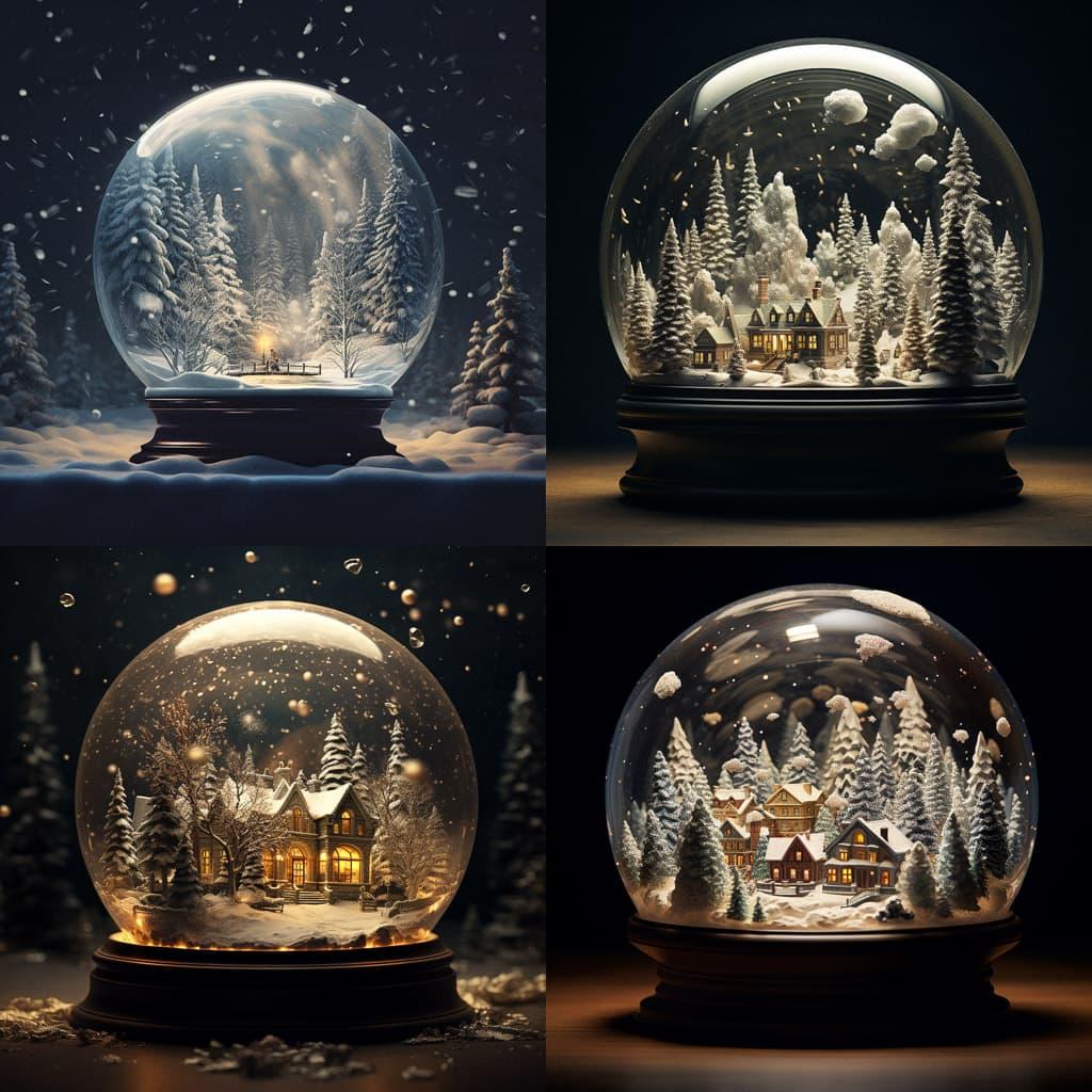 Snowglobe style, Midjourney V5.2, render 1 of 4