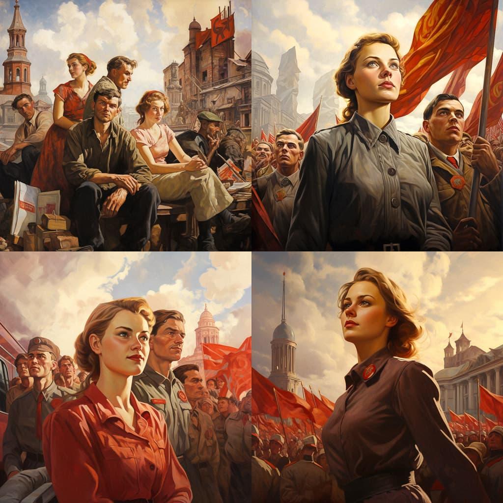 Socialist realism style, Midjourney V5.2, render 1 of 4