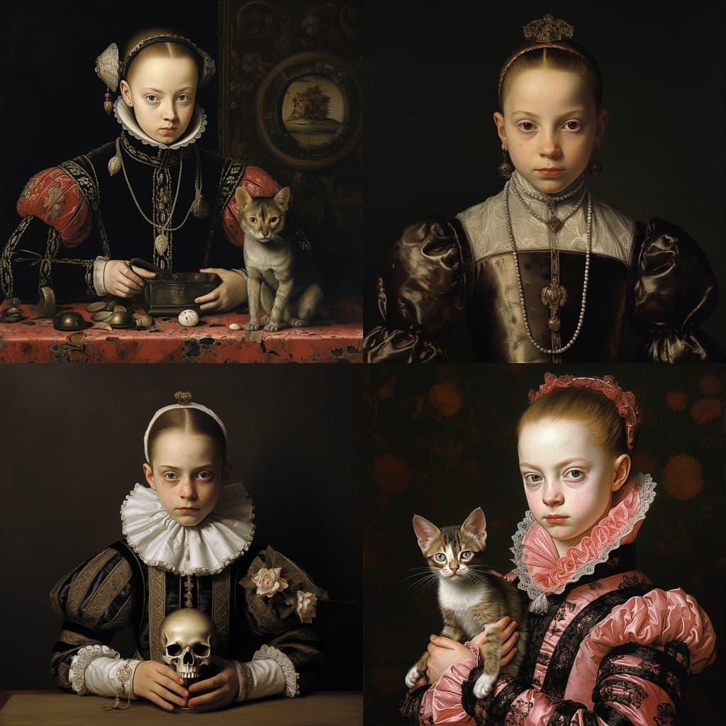 Sofonisba Anguissola style, Midjourney V5.2, render 1 of 4