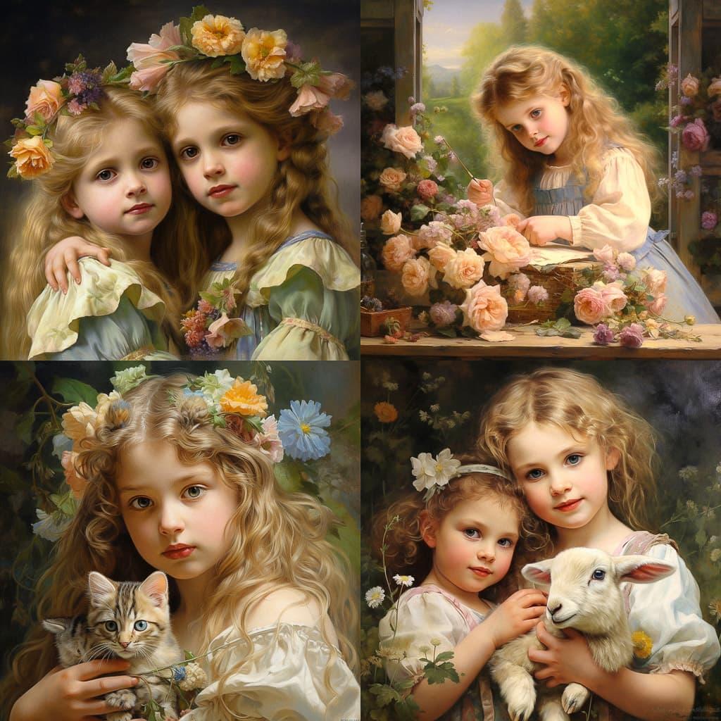 Sophie Gengembre Anderson style, Midjourney V5.2, render 1 of 4