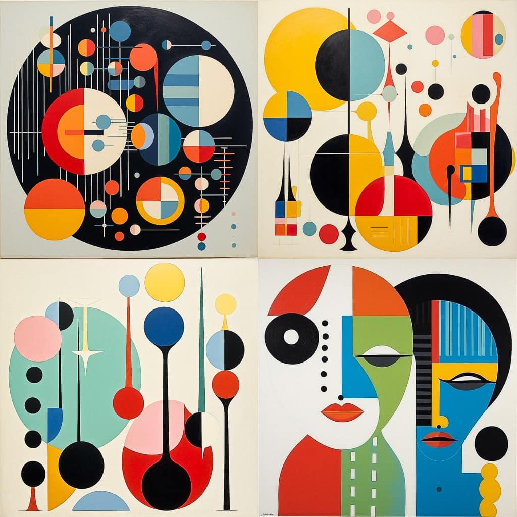 Sophie Taeuber-Arp style, Midjourney V5.2, render 1 of 4
