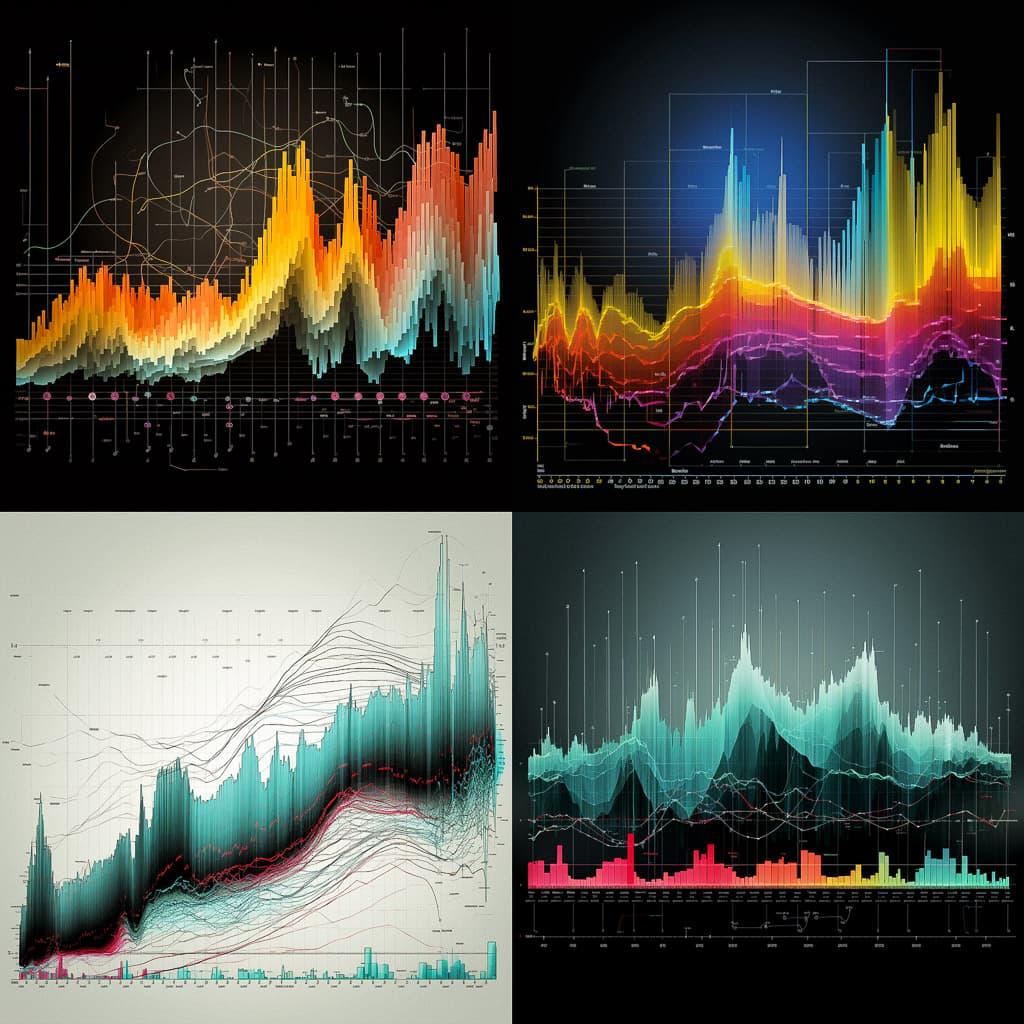 Sound wave diagram style, Midjourney V5.2, render 1 of 4