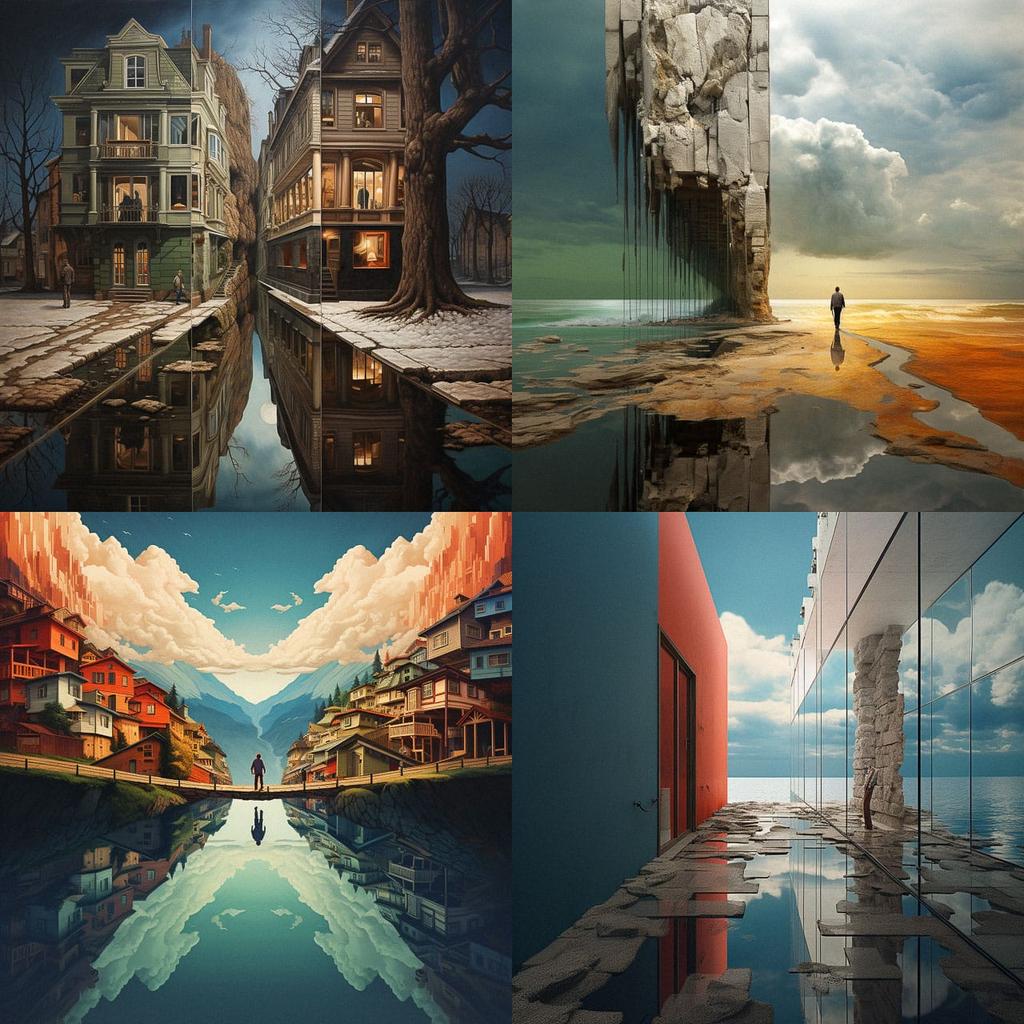Split view style, Midjourney V5.2, render 1 of 4