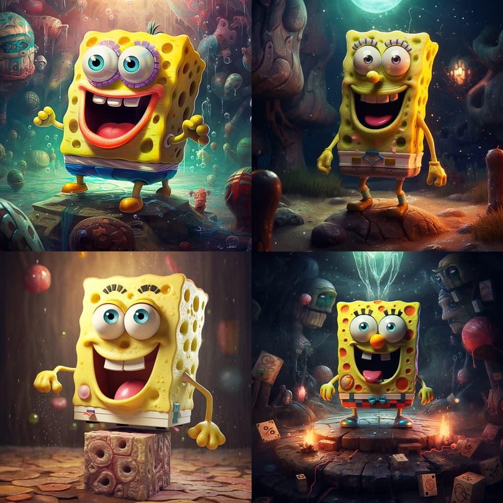 SpongeBob SquarePants style, Midjourney V5.2, render 1 of 4
