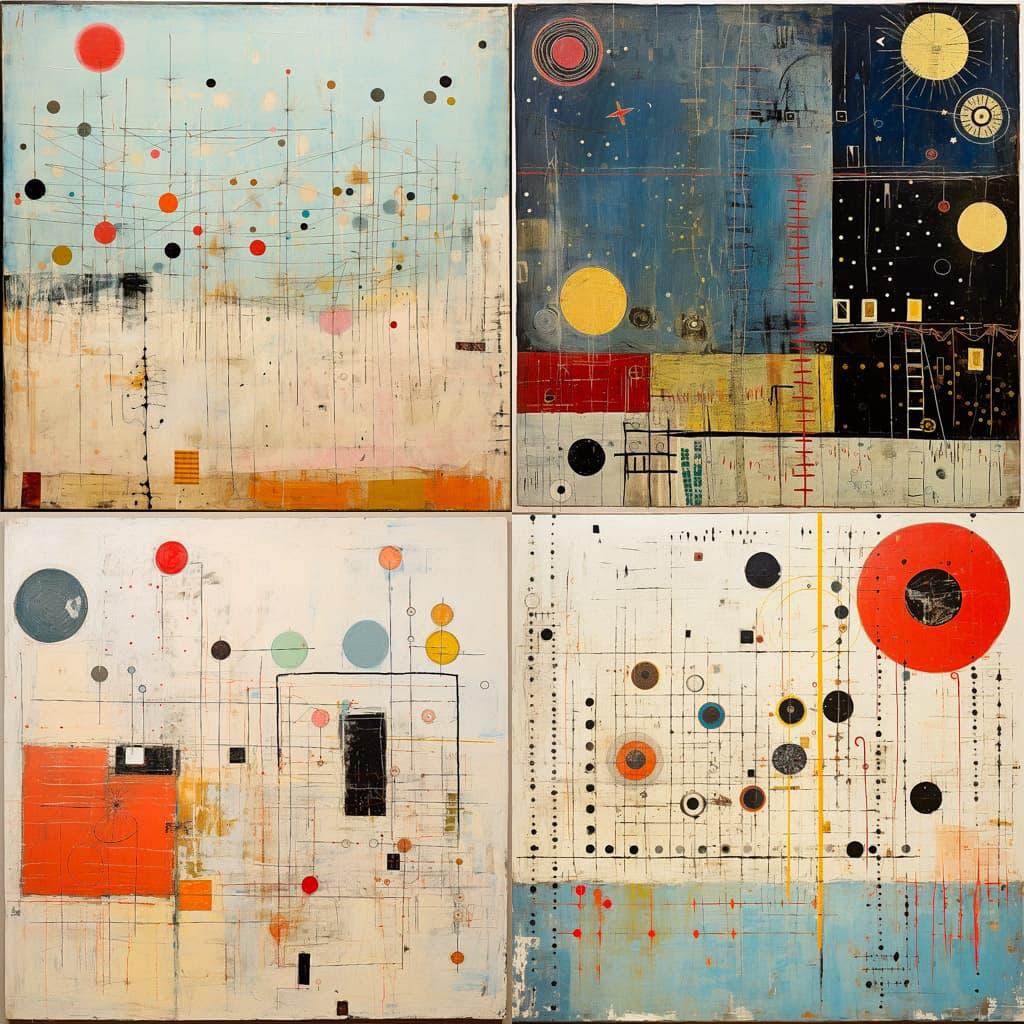 Squeak Carnwath style, Midjourney V5.2, render 1 of 4