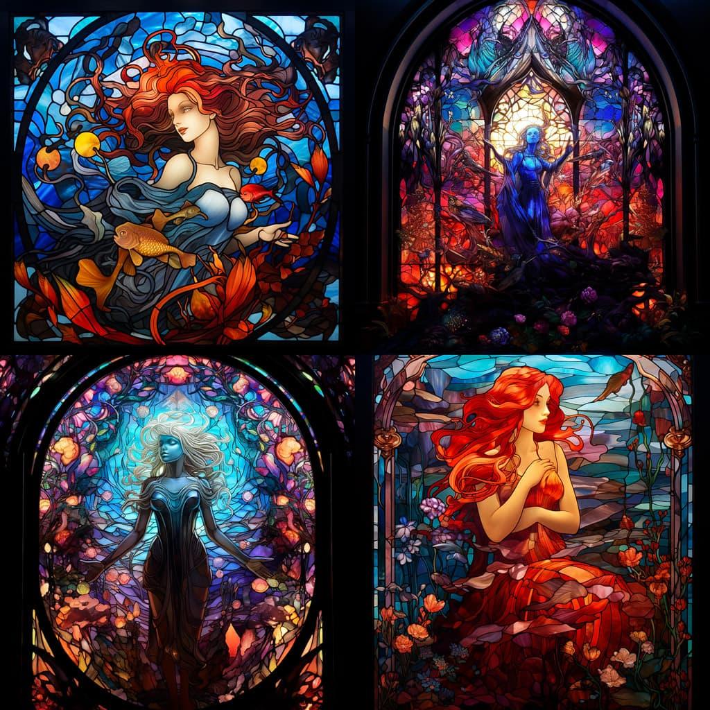 Stained glass style, Midjourney V5.2, render 1 of 4