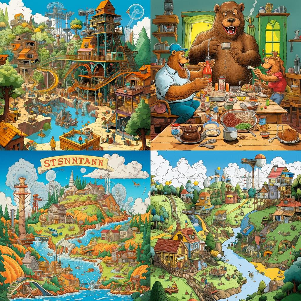 Stan Berenstain style, Midjourney V5.2, render 1 of 4