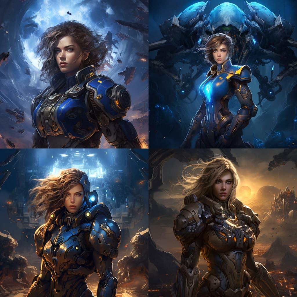 StarCraft style, Midjourney V5.2, render 1 of 4