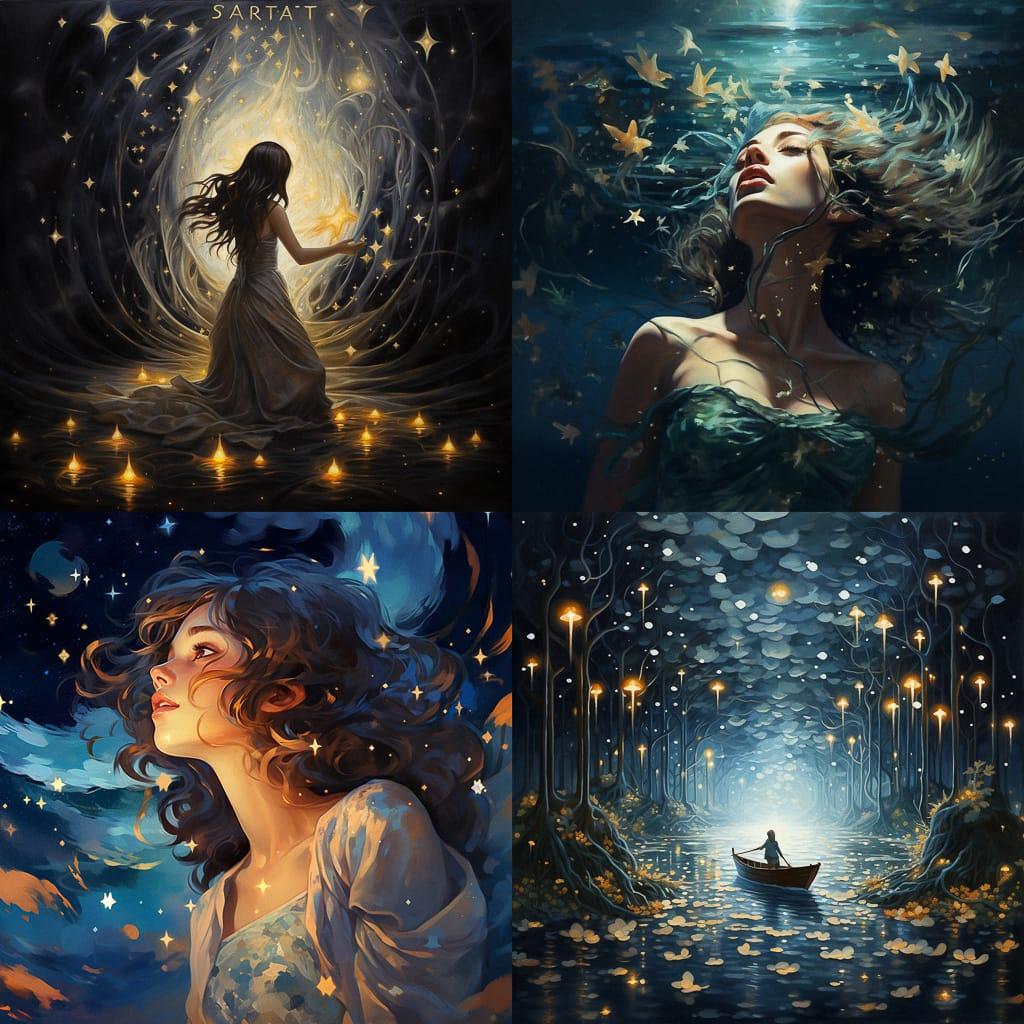 Starlit style, Midjourney V5.2, render 1 of 4