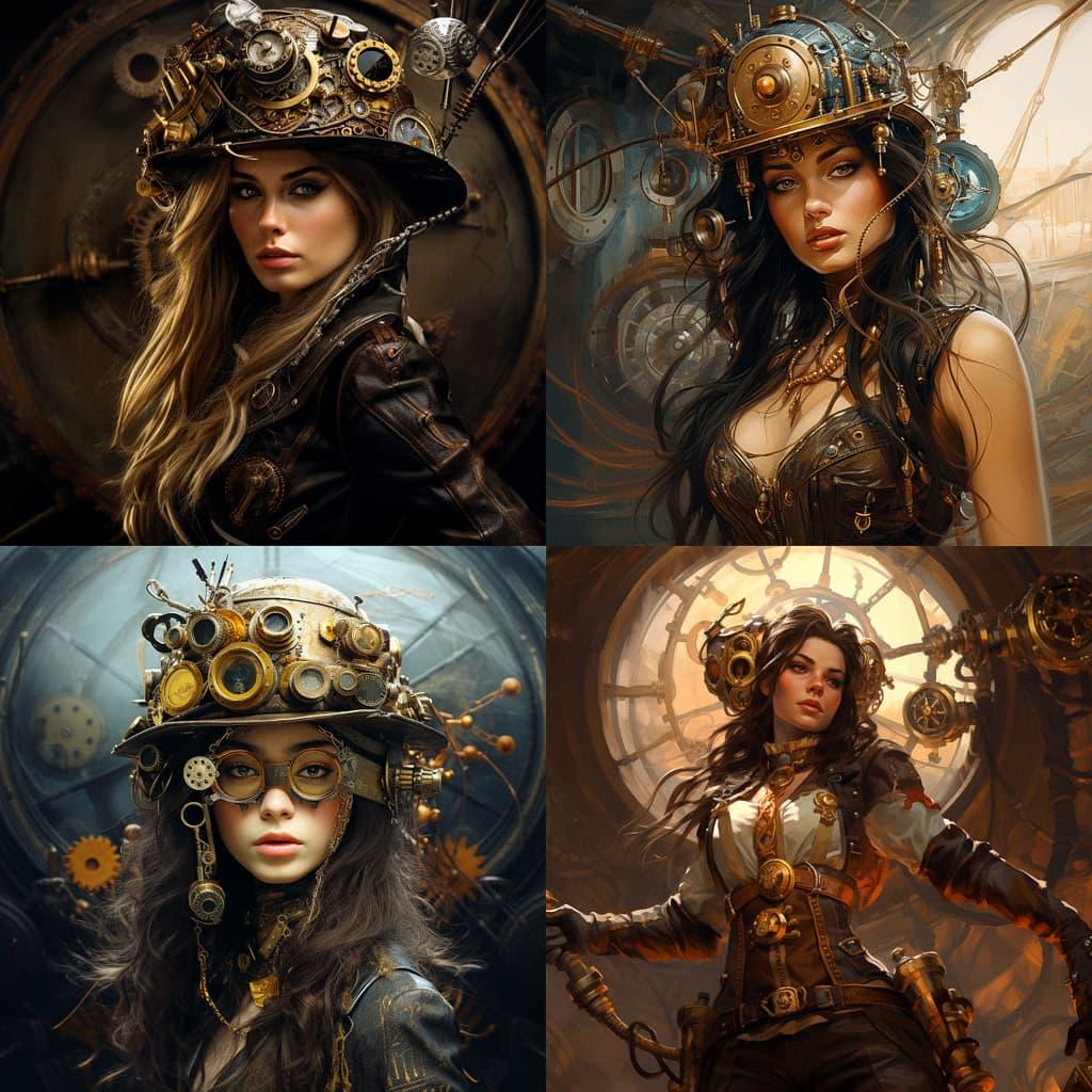 Steampunk style, Midjourney V5.2, render 1 of 4