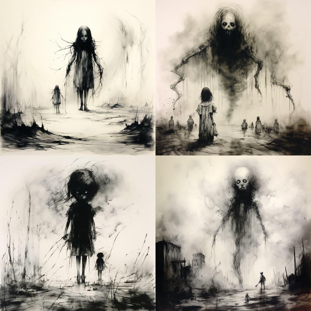 Stephen Gammell style, Midjourney V5.2, render 1 of 4