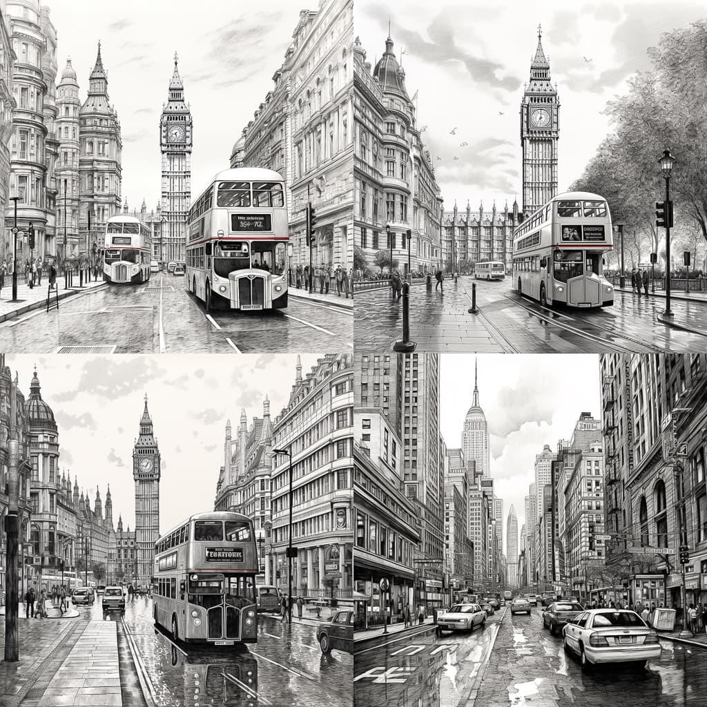 Stephen Wiltshire style, Midjourney V5.2, render 1 of 4