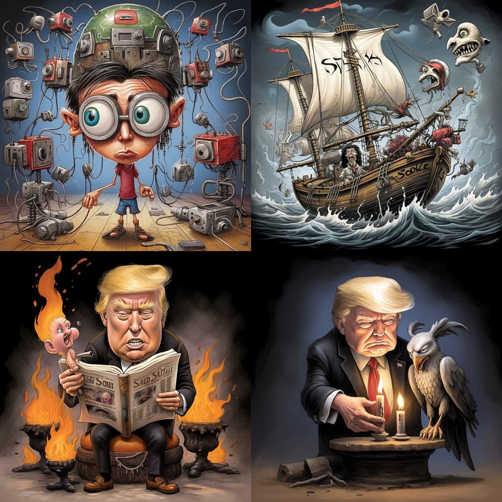 Steve Sack style, Midjourney V5.2, render 1 of 4