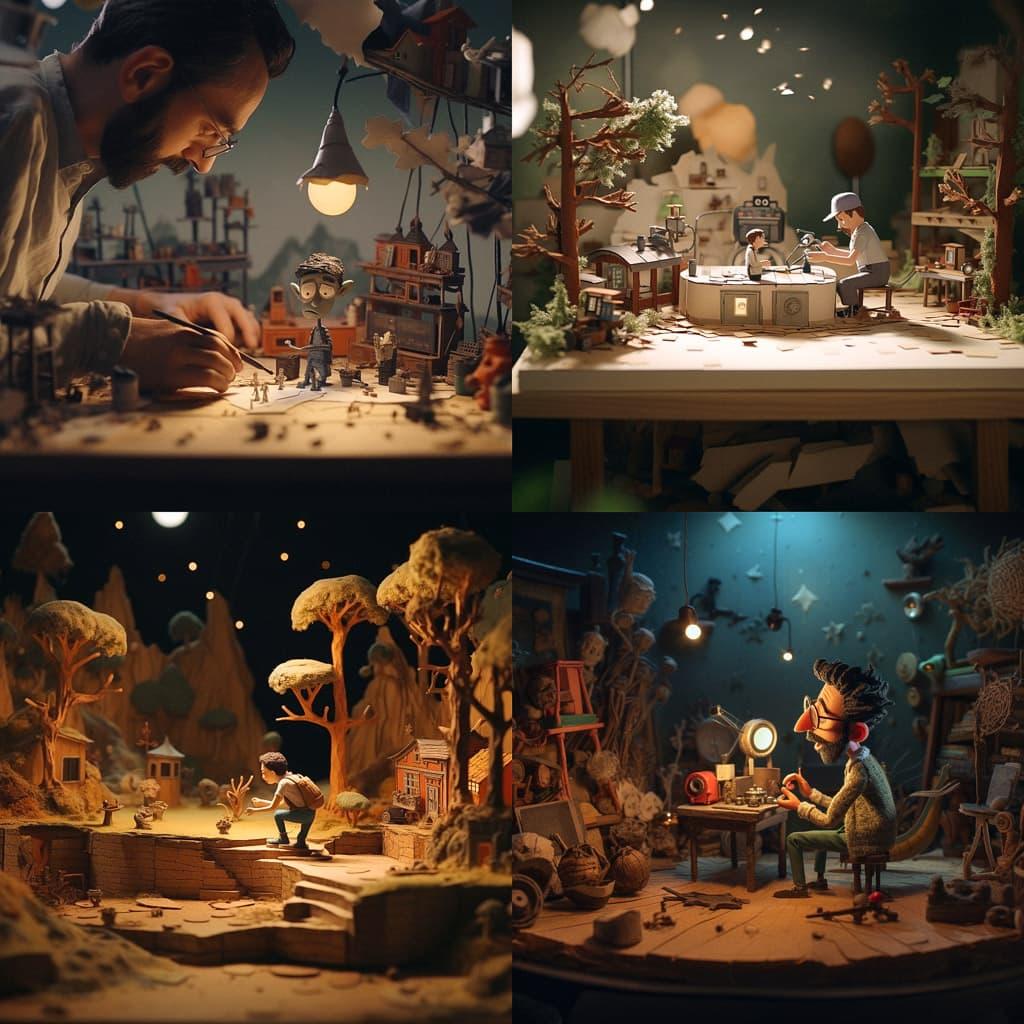 Stop-motion animation style, Midjourney V5.2, render 1 of 4