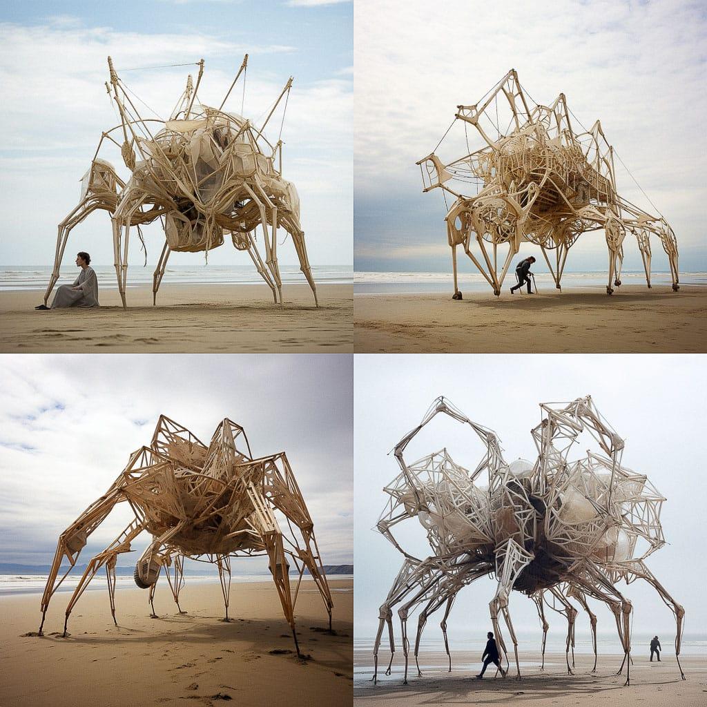 Strandbeest style, Midjourney V5.2, render 1 of 4