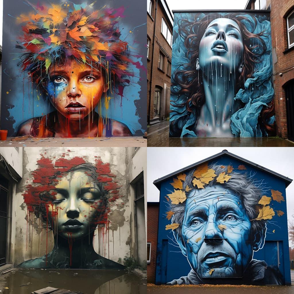 Street Art style, Midjourney V5.2, render 1 of 4