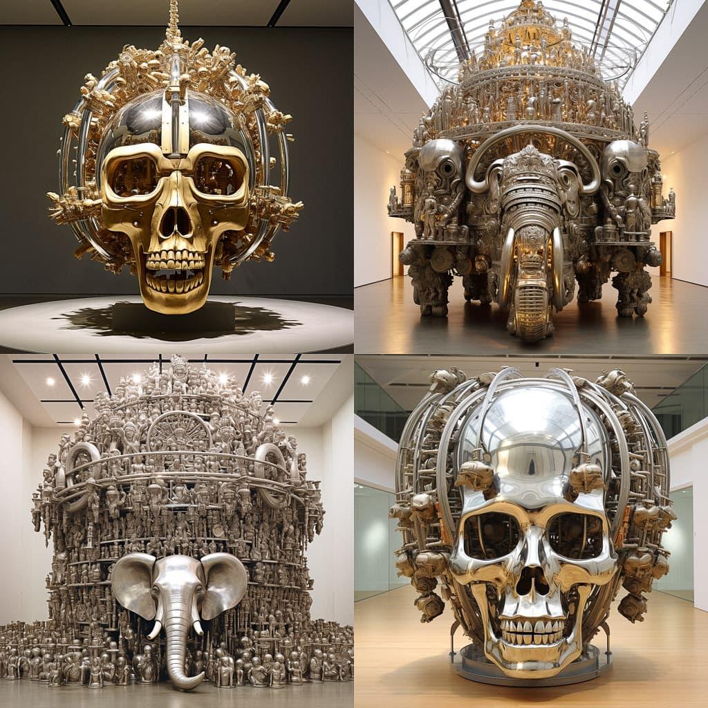 Subodh Gupta style, Midjourney V5.2, render 1 of 4