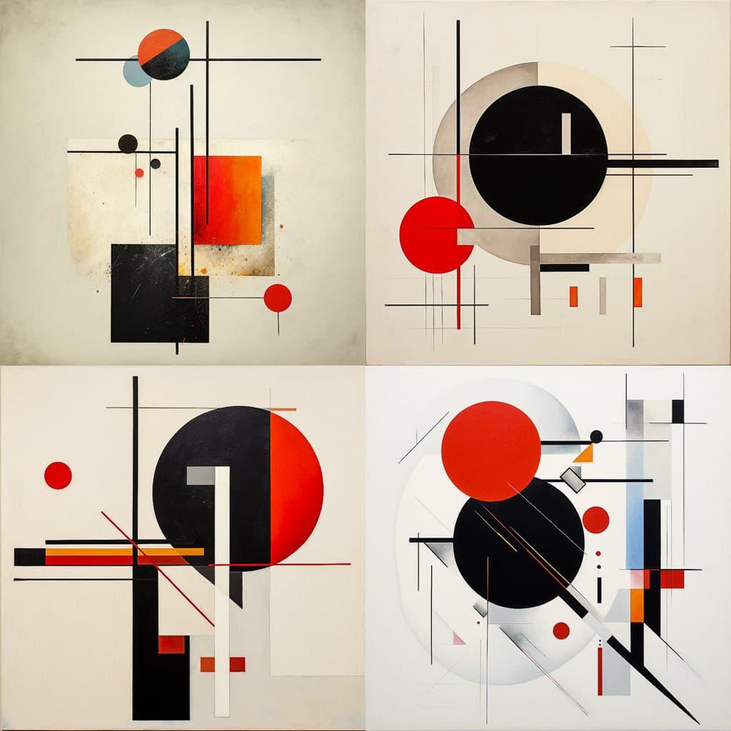 Suprematism style, Midjourney V5.2, render 1 of 4