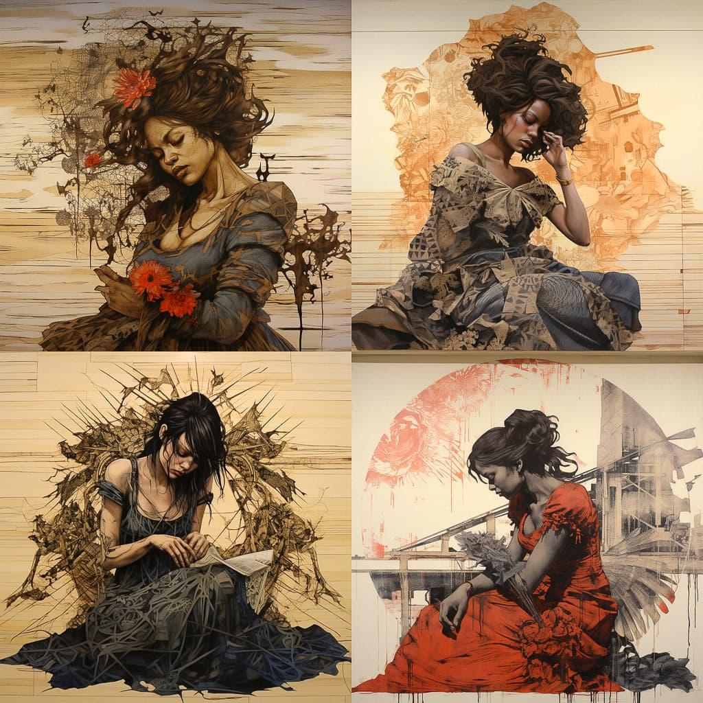 Swoon style, Midjourney V5.2, render 1 of 4