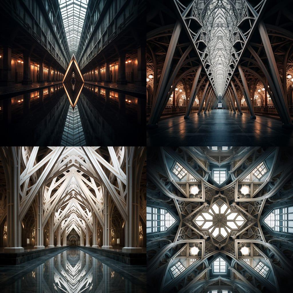 Symmetrical composition style, Midjourney V5.2, render 1 of 4