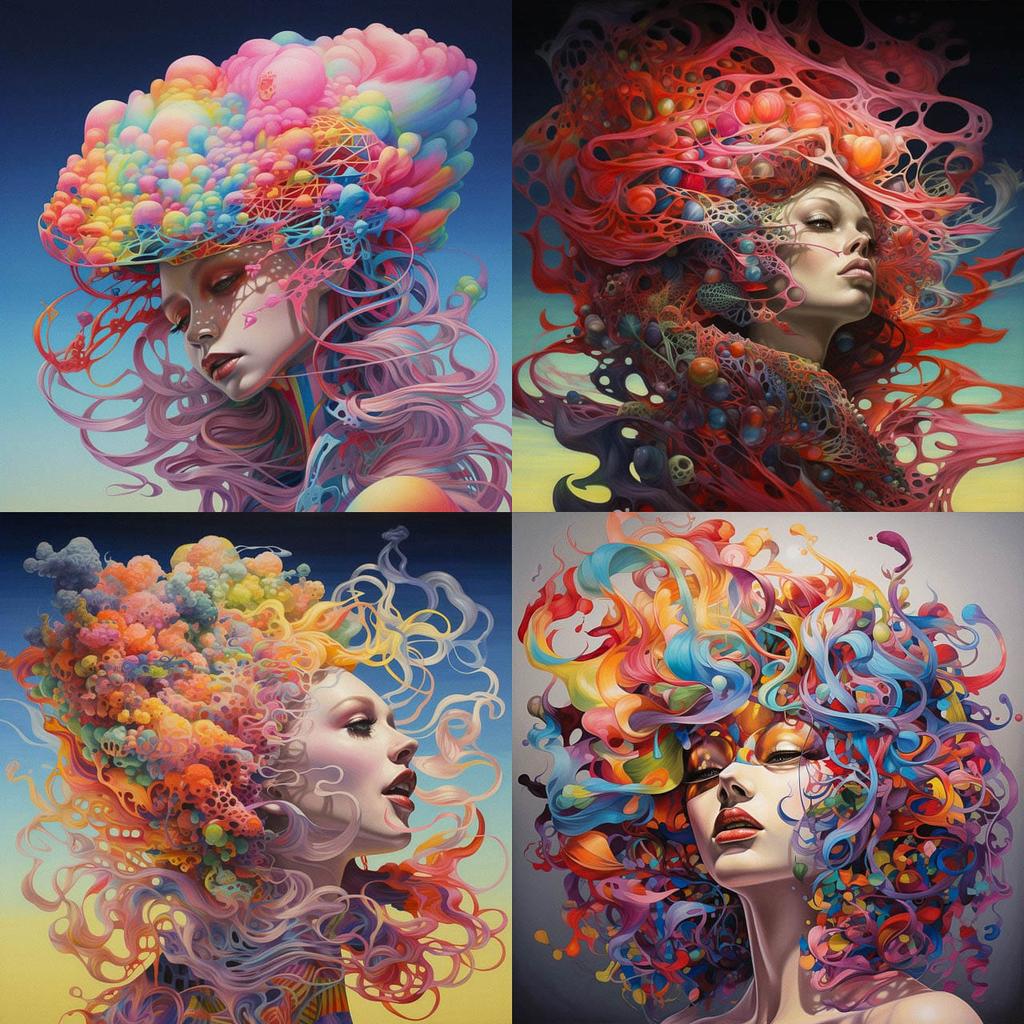 Synchromism style, Midjourney V5.2, render 1 of 4