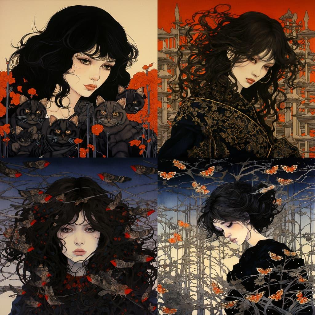 Takato Yamamoto style, Midjourney V5.2, render 1 of 4